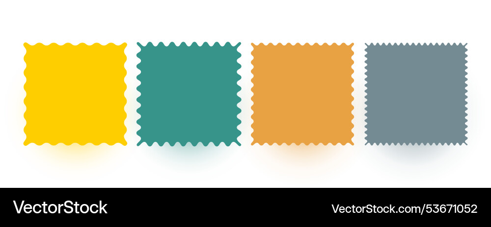 Set of squiggly square boxes with text space Vector Image