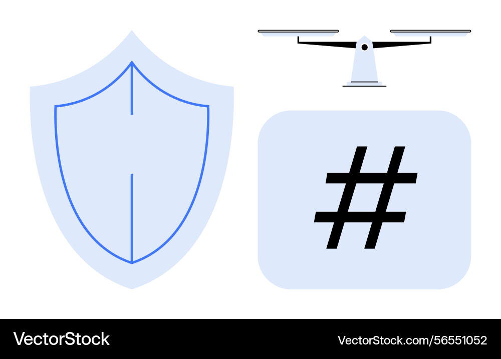 Shield drone and metadata tag concept Shield drone and metadata tag concept Vector Image