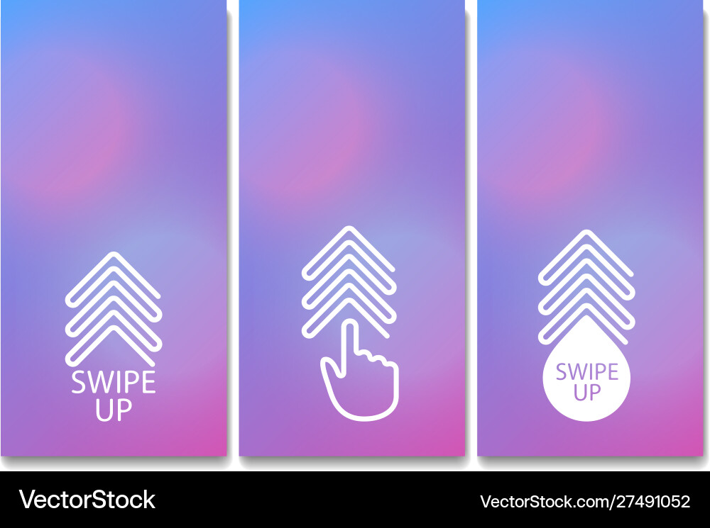 Swipe up set buttons for ui screen social Swipe up set buttons for ui screen social vector image