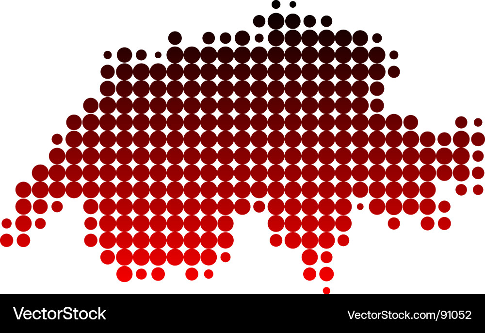 Switzerland Map - Dotted Red Vector Image