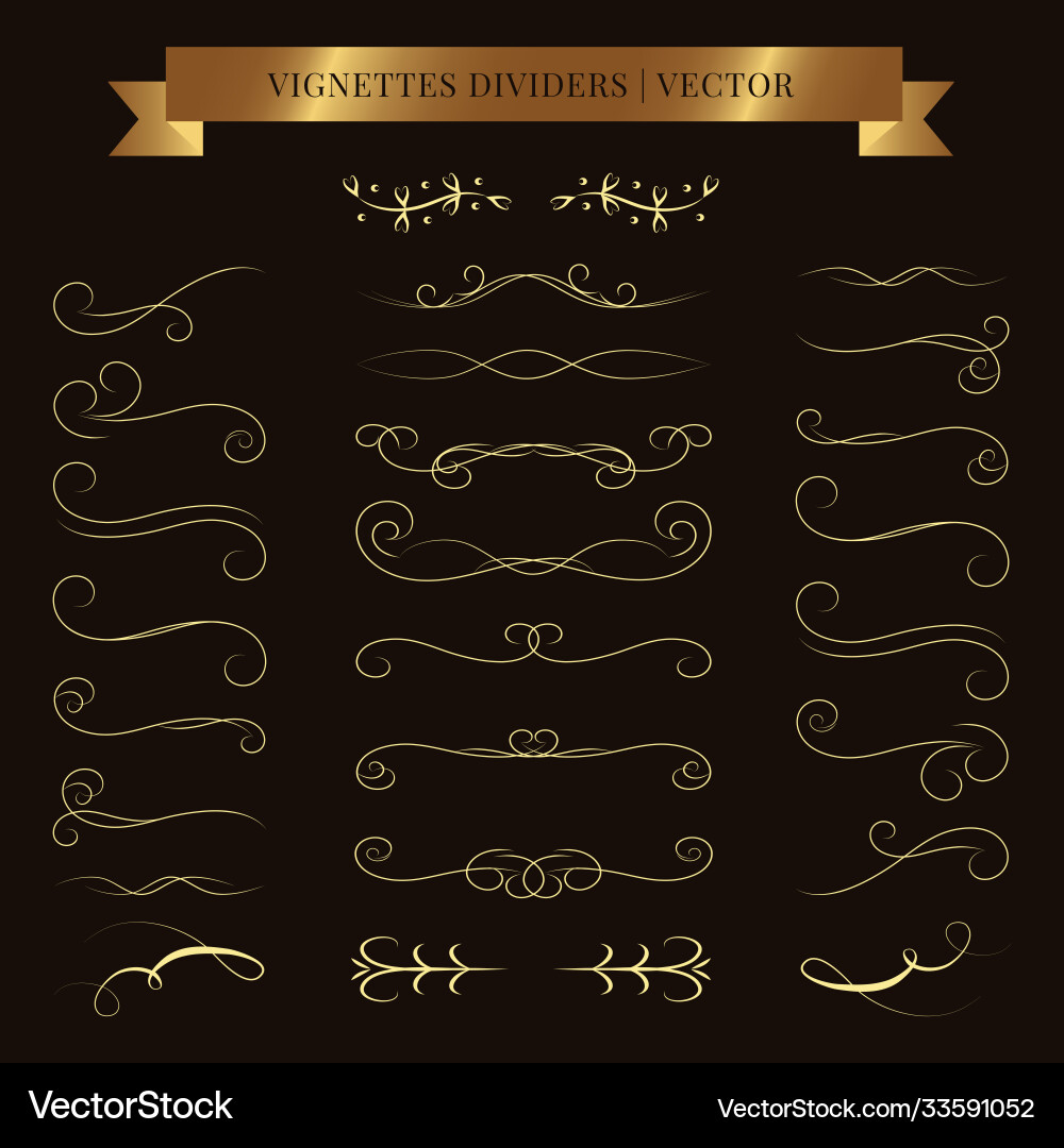 Vintage book vignettes dividers and separators Vector Image