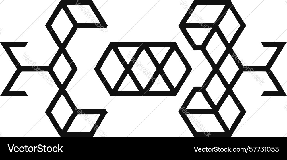 Abstract open honeycomb geometric pattern design vector image