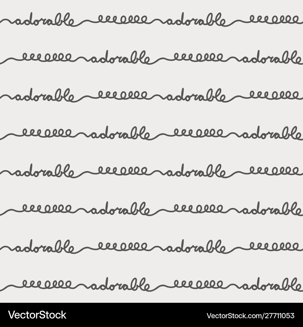 Adorable cursive continuous line seamless pattern Adorable cursive continuous line seamless pattern vector image