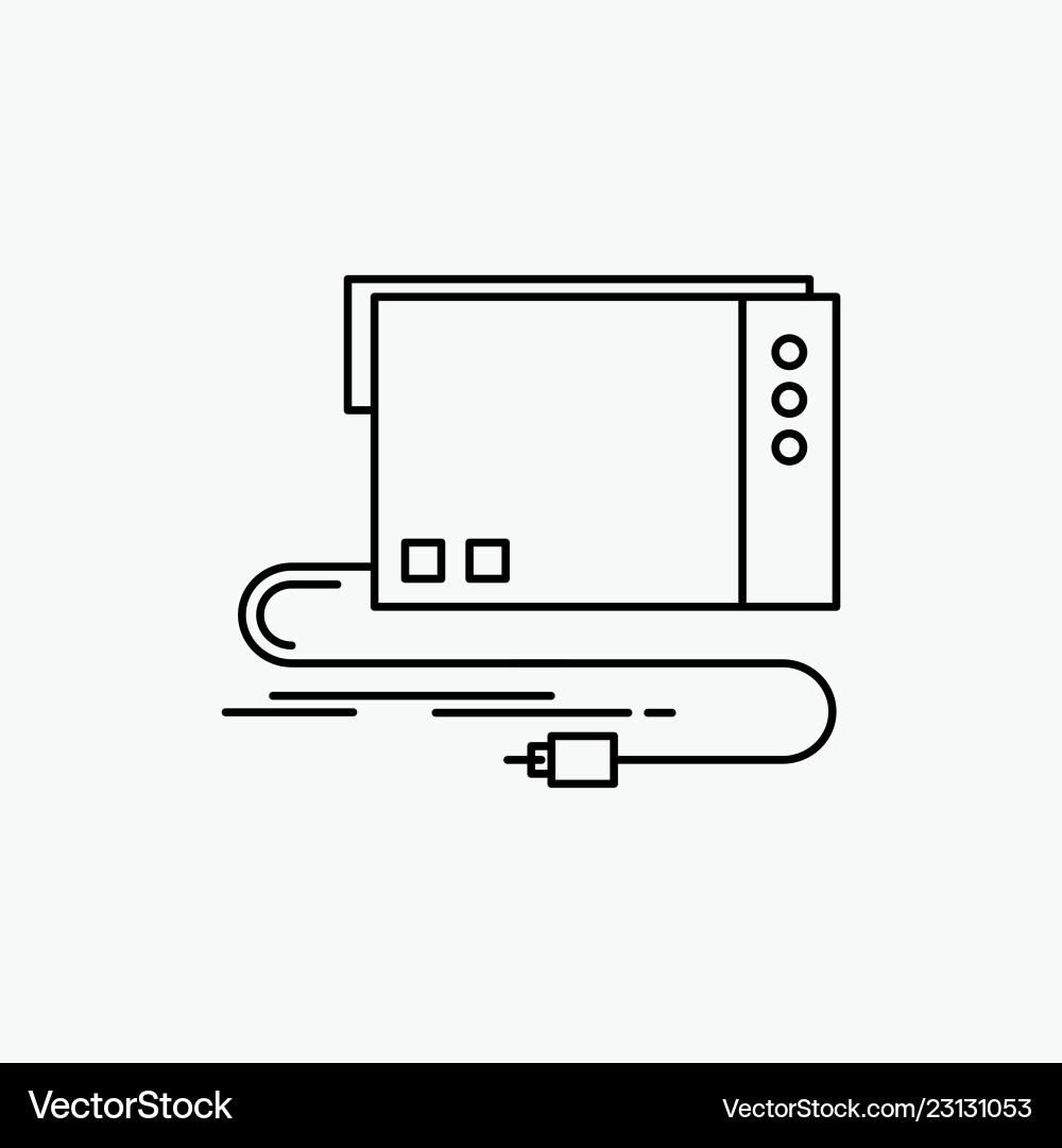 Audio card external interface sound line icon Vector Image
