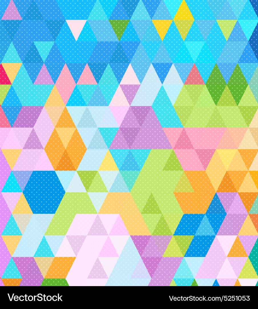 Brightness of colorful in triangles pattern vector image