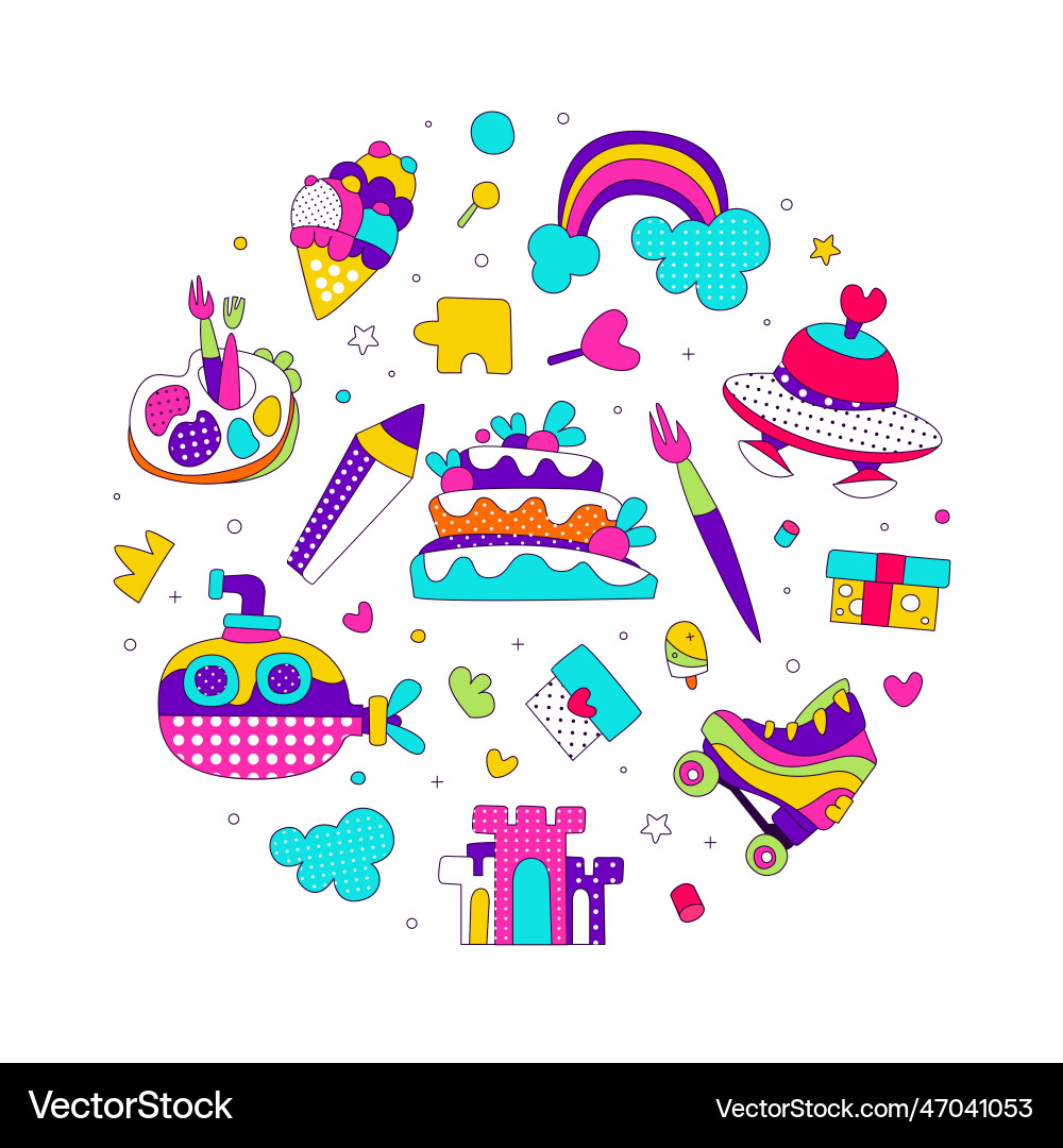 Childish abstract seamless pattern of round shape Childish abstract seamless pattern of round shape vector image