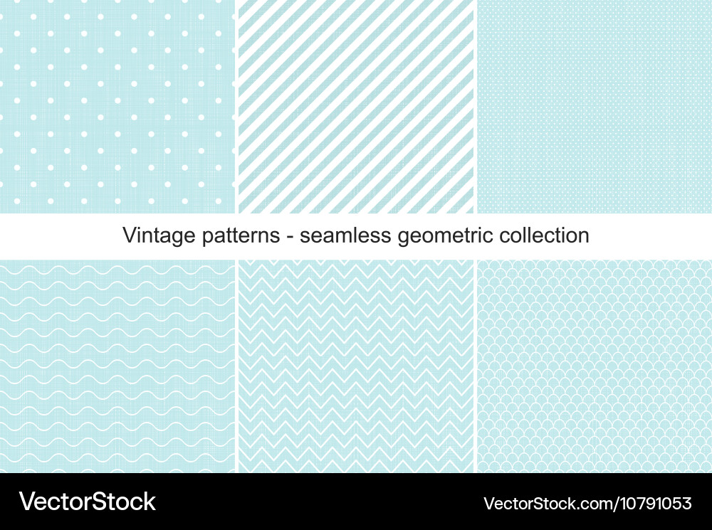 Collection of seamless geometric patterns Vector Image