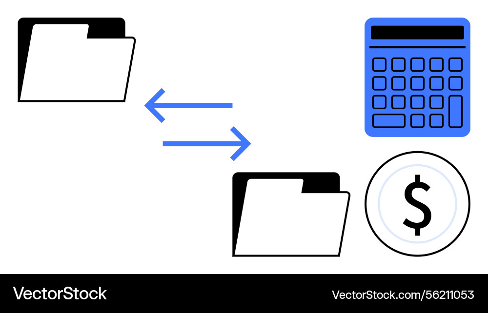 File exchange between folders and financial Vector Image