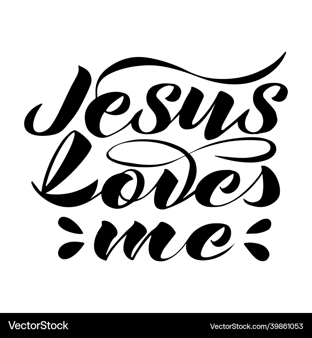 Handschrift Jesus liebt mich in schwarz Handschrift Jesus liebt mich in schwarz vektorbild