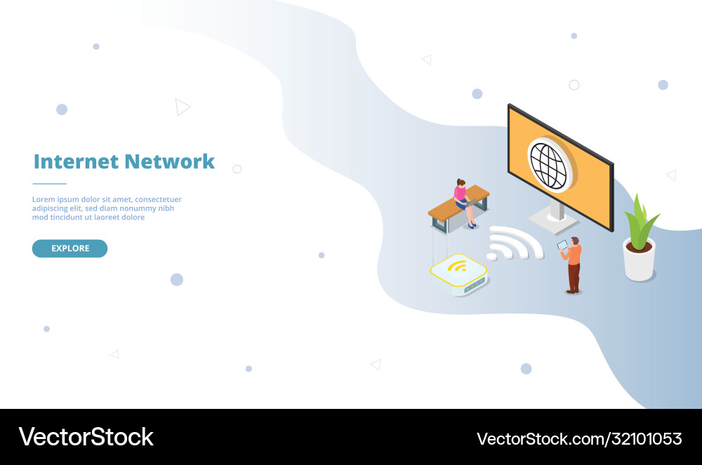 Internet network campaign for web website Internet network campaign for web website vector image