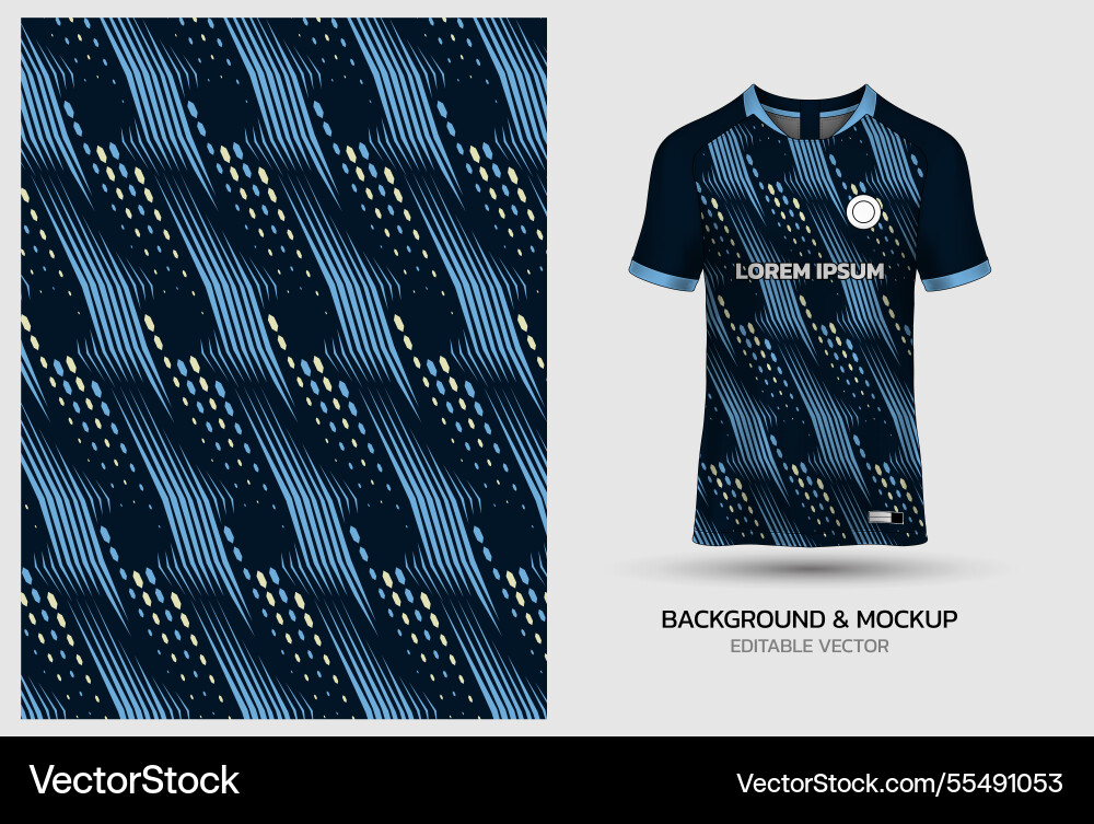 Jersey mockup and background pattern design vector image