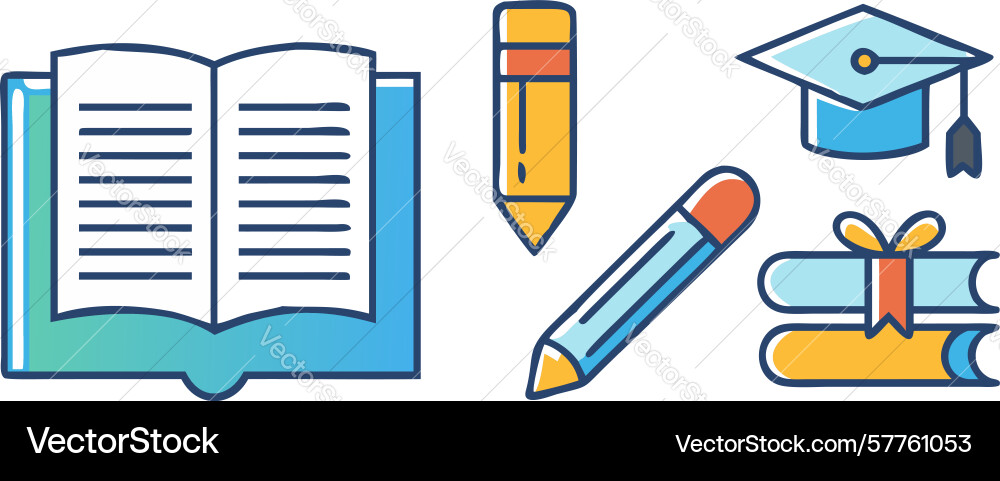Learning study essentials with open book design Vector Image