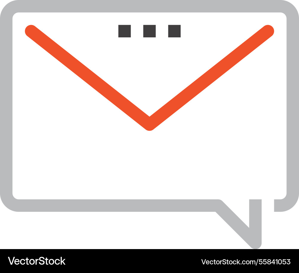 Message bubble flat line web icon concept Message bubble flat line web icon concept vector image