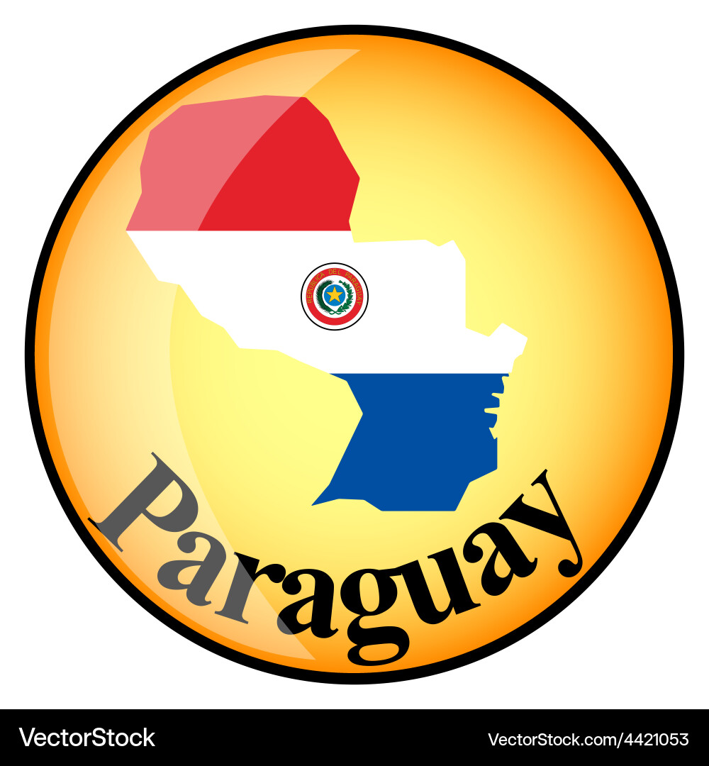 Orange button with the image maps Vector Image