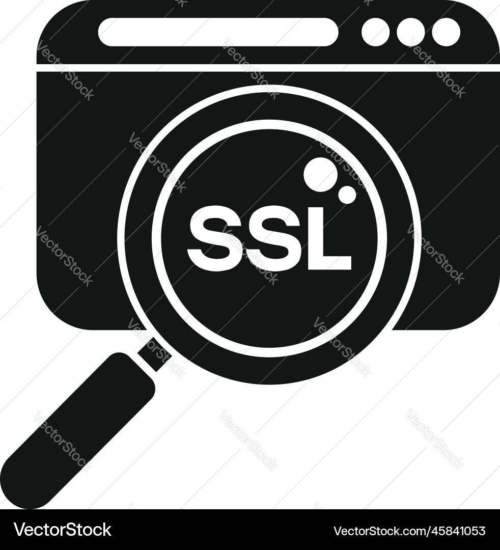 Search ssl certificate icon simple network Search ssl certificate icon simple network vector image