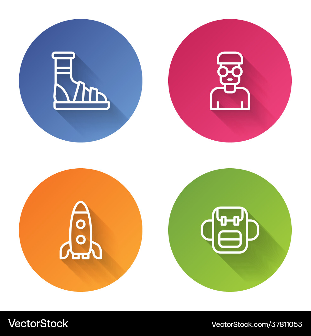 Set line slippers with socks nerd geek rocket Set line slippers with socks nerd geek rocket vector image