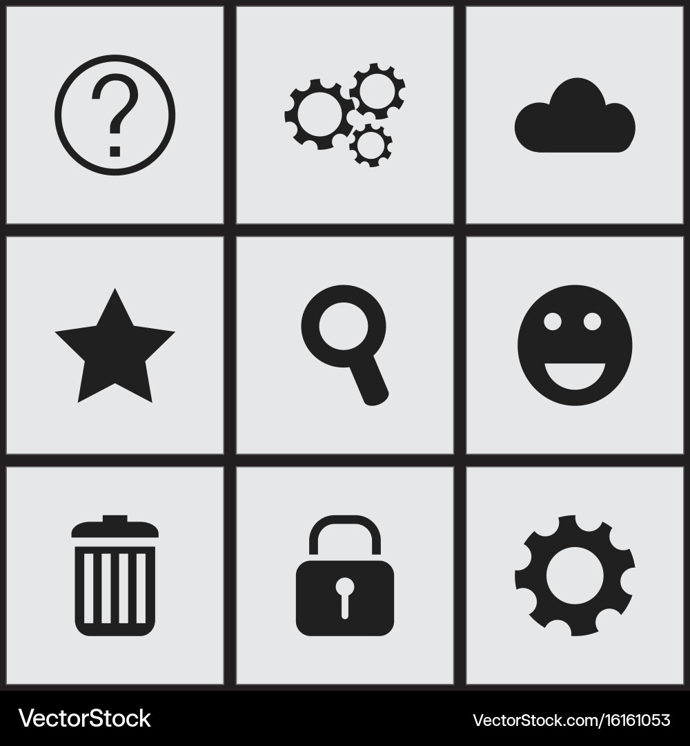 Set of 9 editable network icons includes symbols vector image