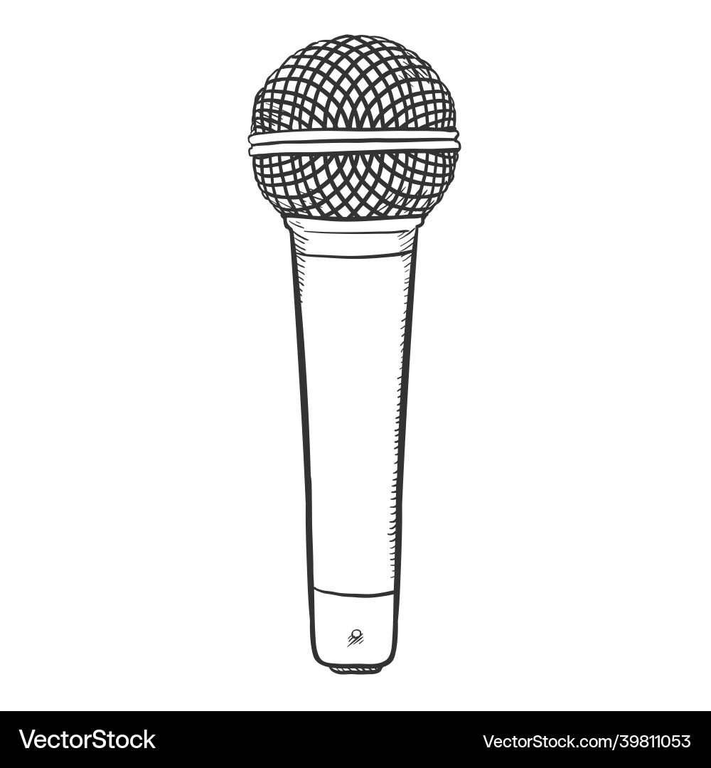 Sketch dynamic microphone Sketch dynamic microphone vector image