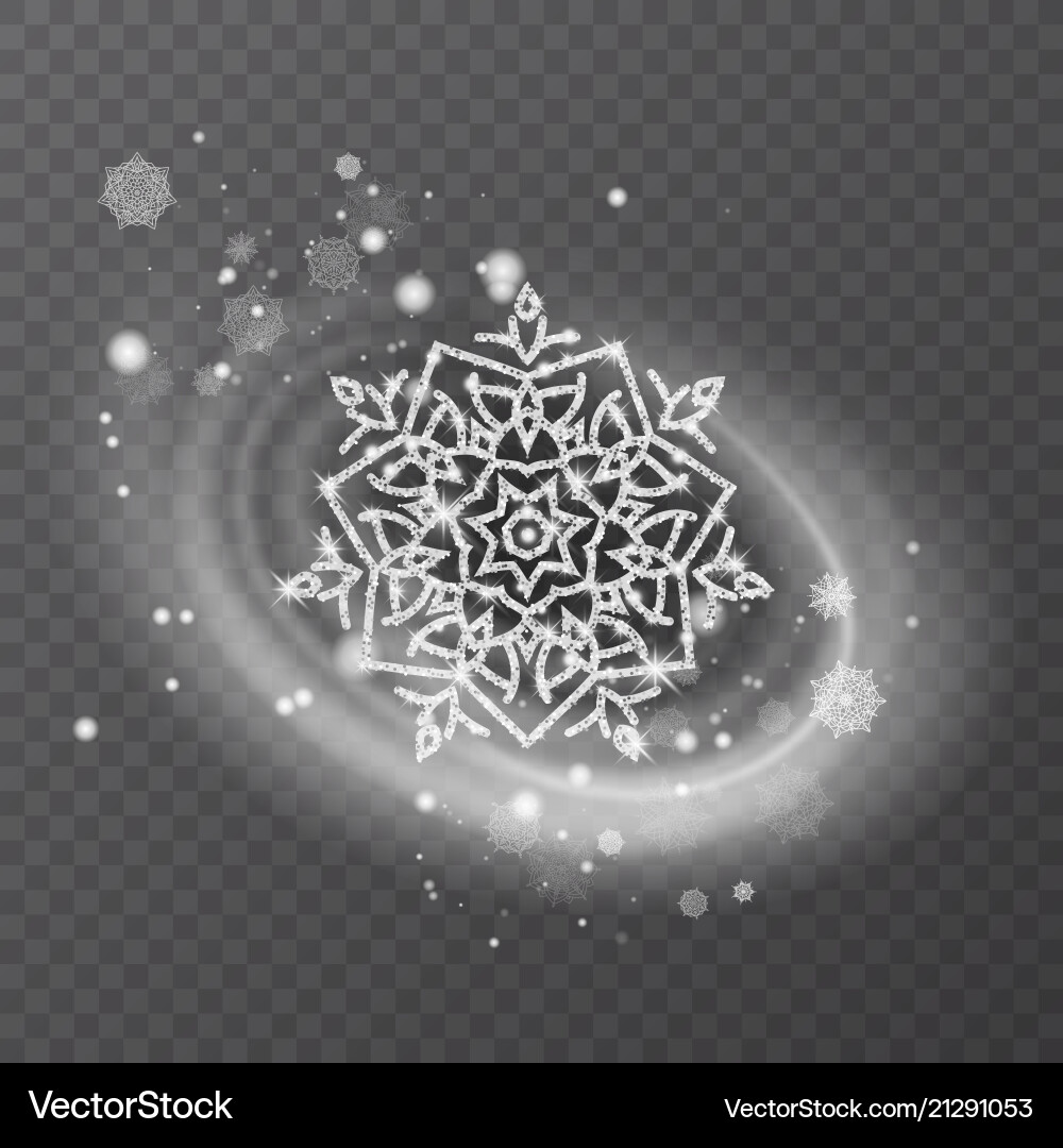 Snowflake with glittering texture Snowflake with glittering texture vector image