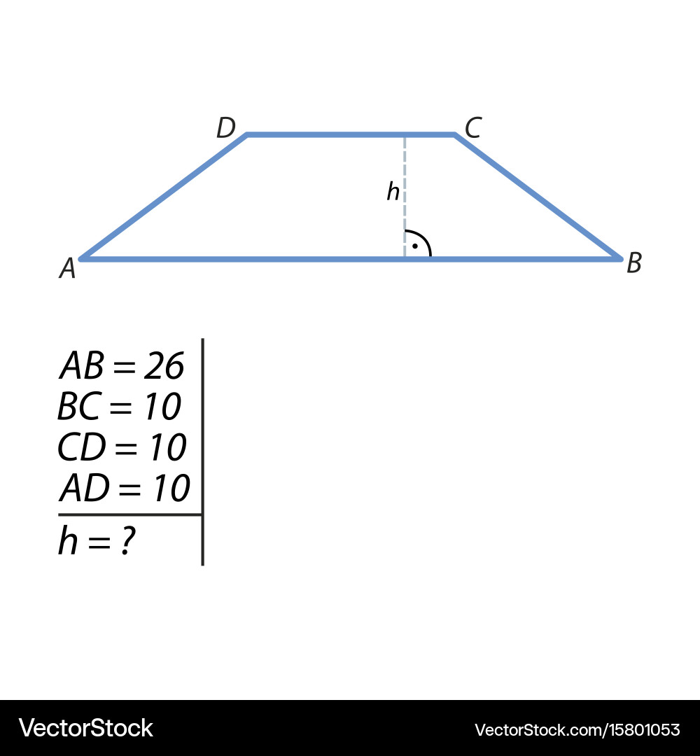 Task of finding the hypotenuse and second vector image
