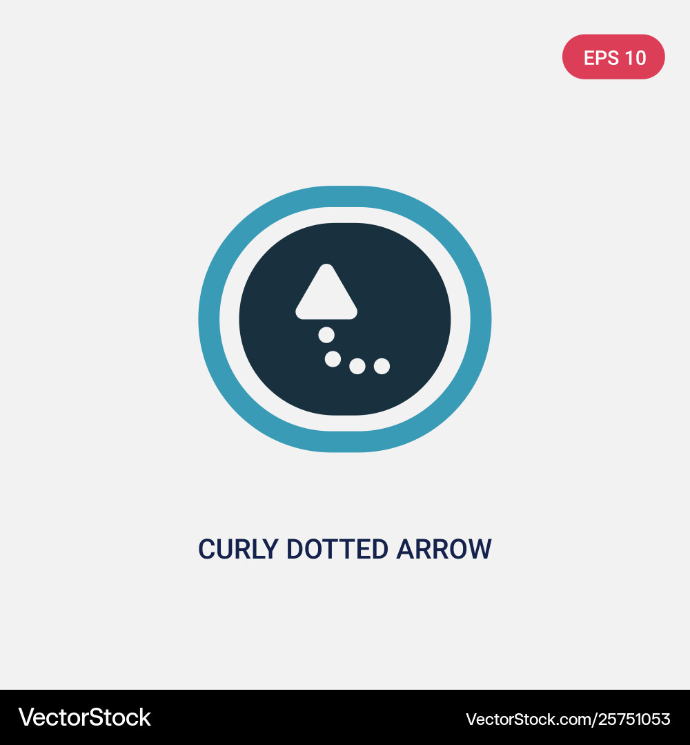 Two color curly dotted arrow icon from user Two color curly dotted arrow icon from user vector image