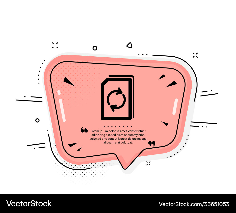 Update document icon refresh file sign Vector Image