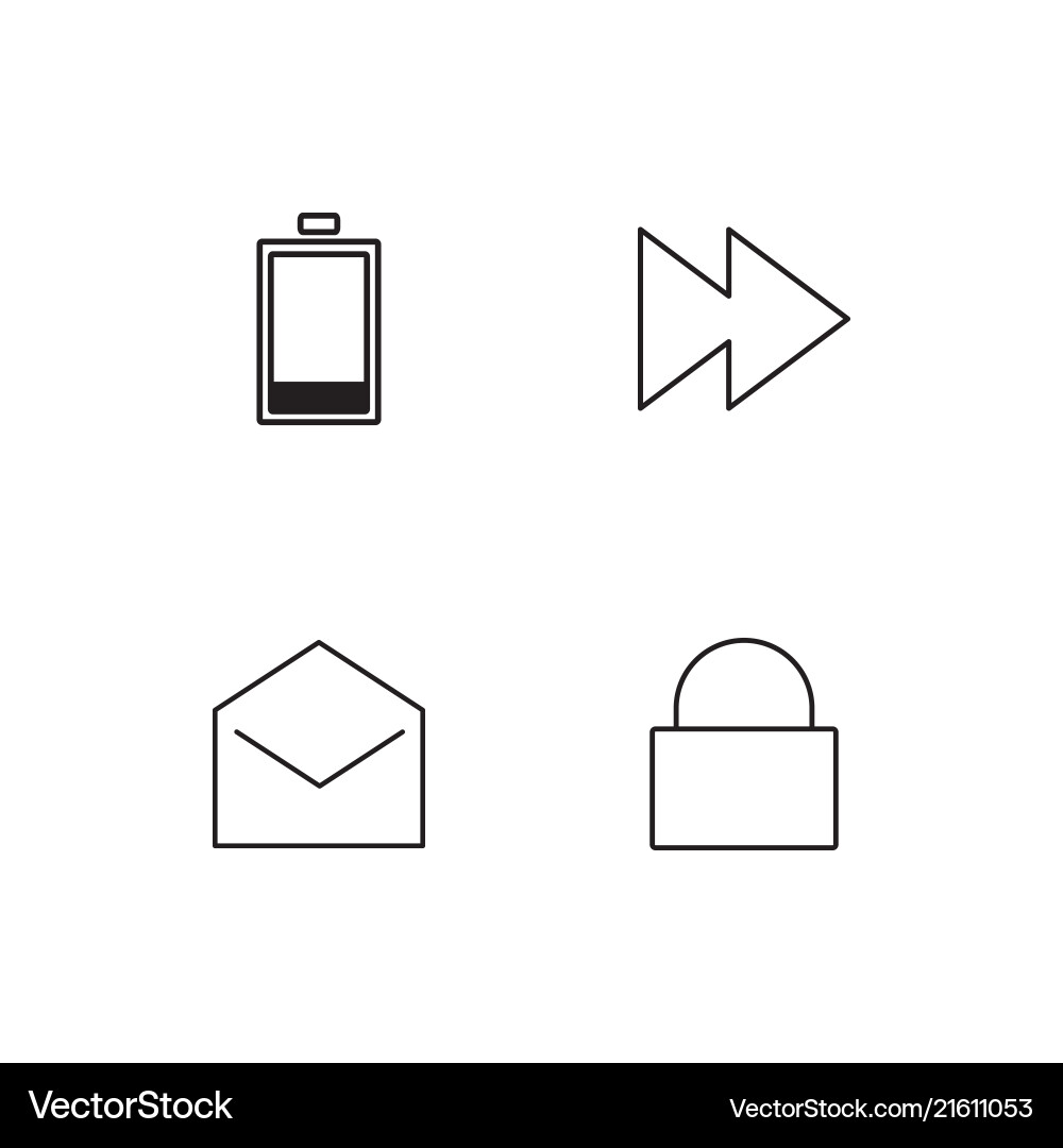 Web linear icons set simple outline vector image
