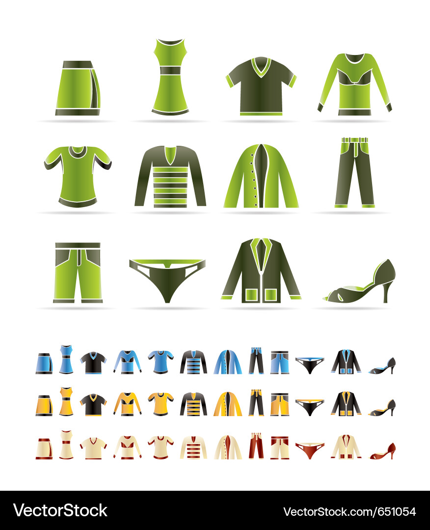 Bekleidung Icon Set - Apparel Collection Vektorbild