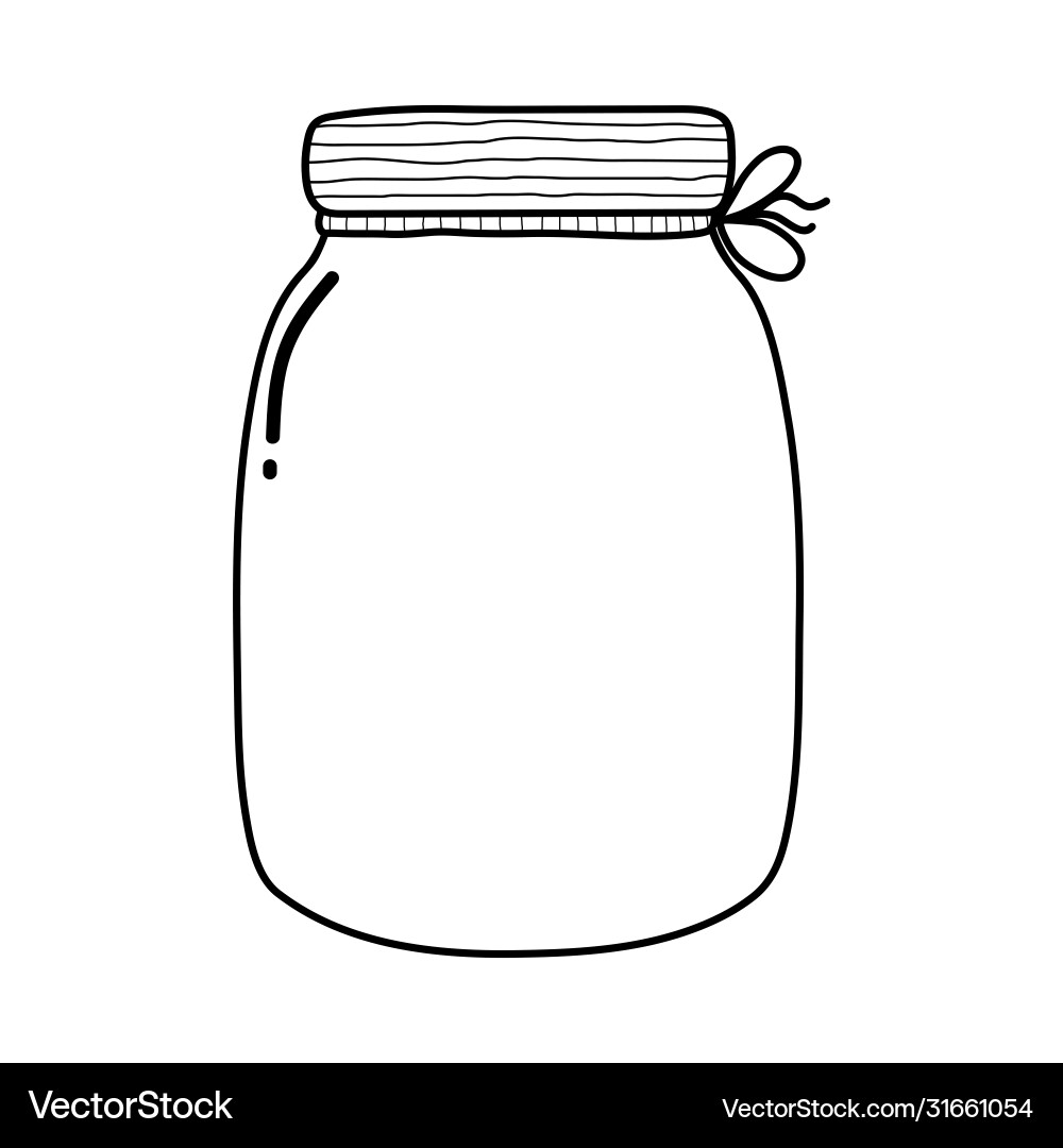 Банка раскраска для детей распечатать Black and white empty jar isolated element Vector Image