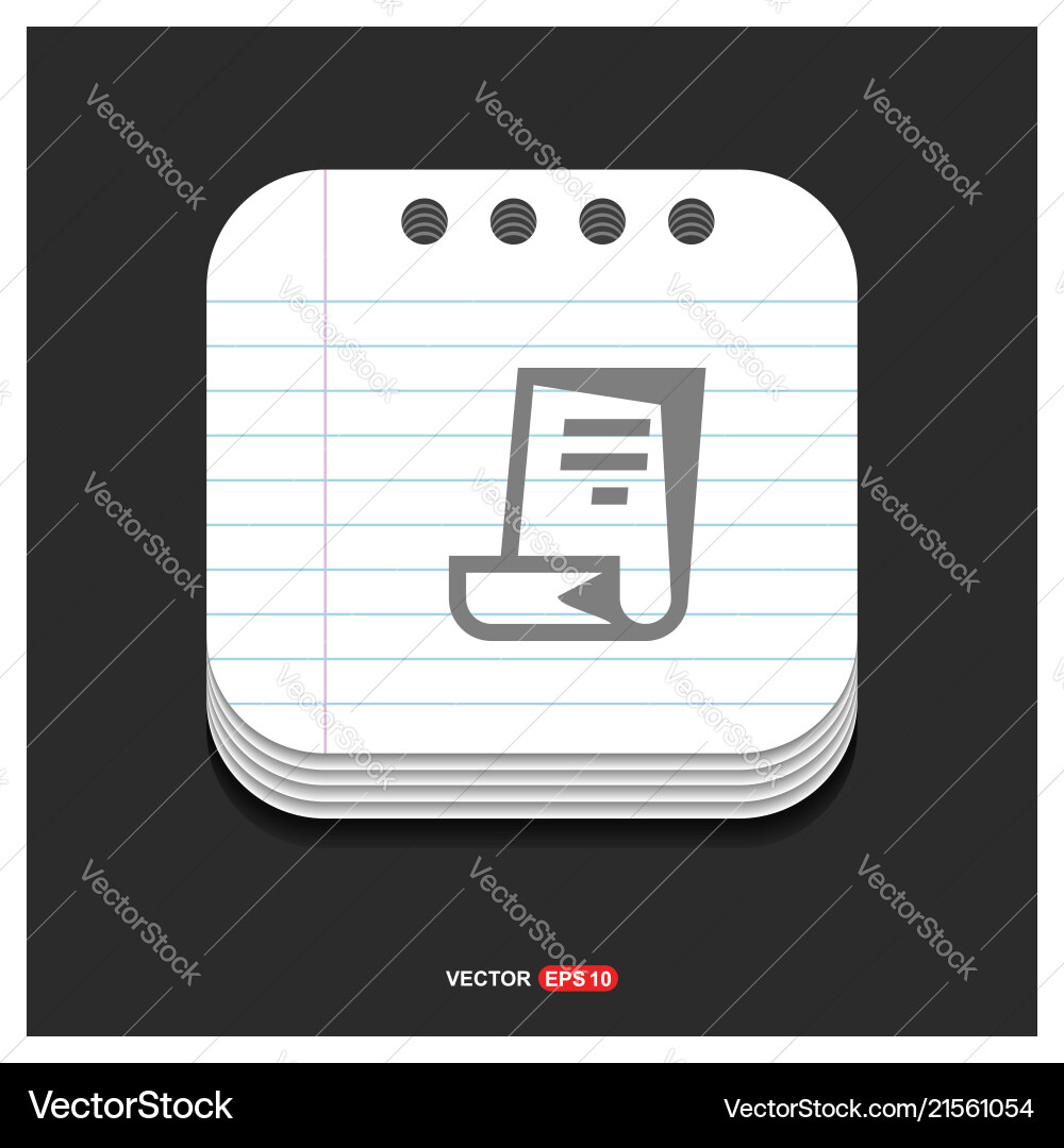 Document icon gray on notepad style template Document icon gray on notepad style template vector image