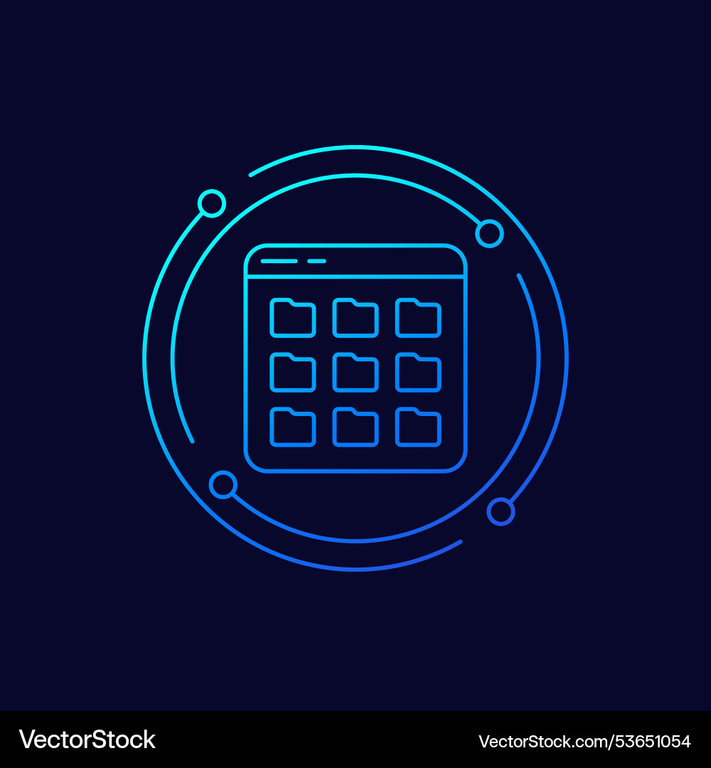 File folders icon linear design vector image