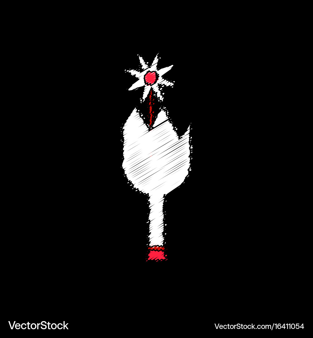 Flat shading style icon broken bottle and flower Vector Image