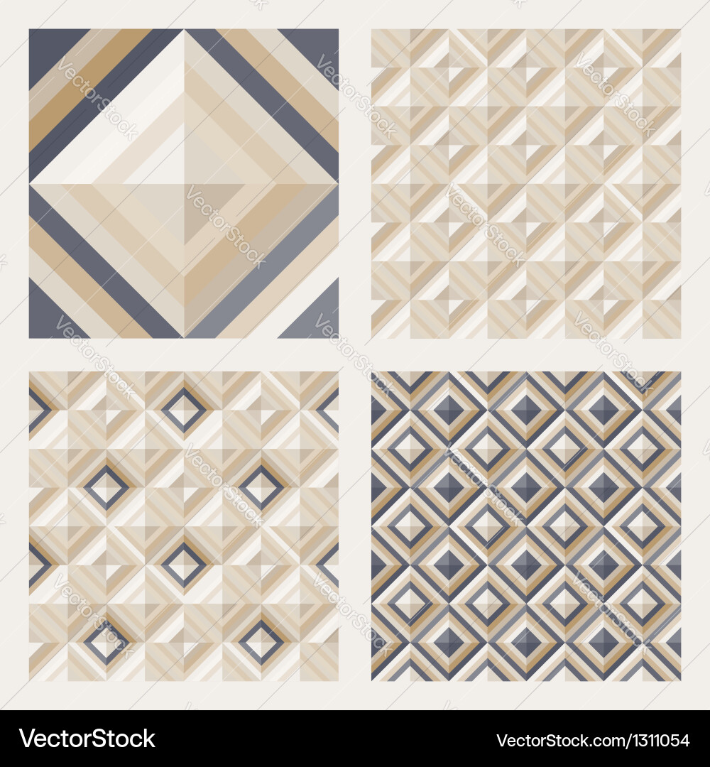 Floor tiles - geometrical patterns set vector image
