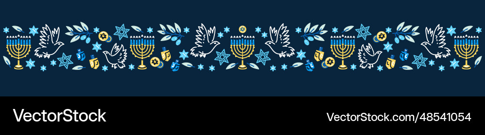 Happy hanukkah banner flat vector image