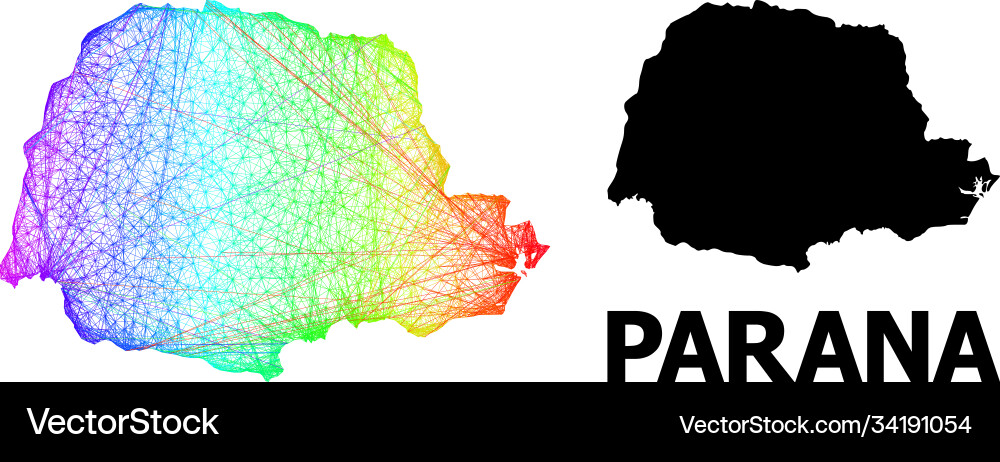 Hatched map parana state with spectrum gradient Hatched map parana state with spectrum gradient vector image