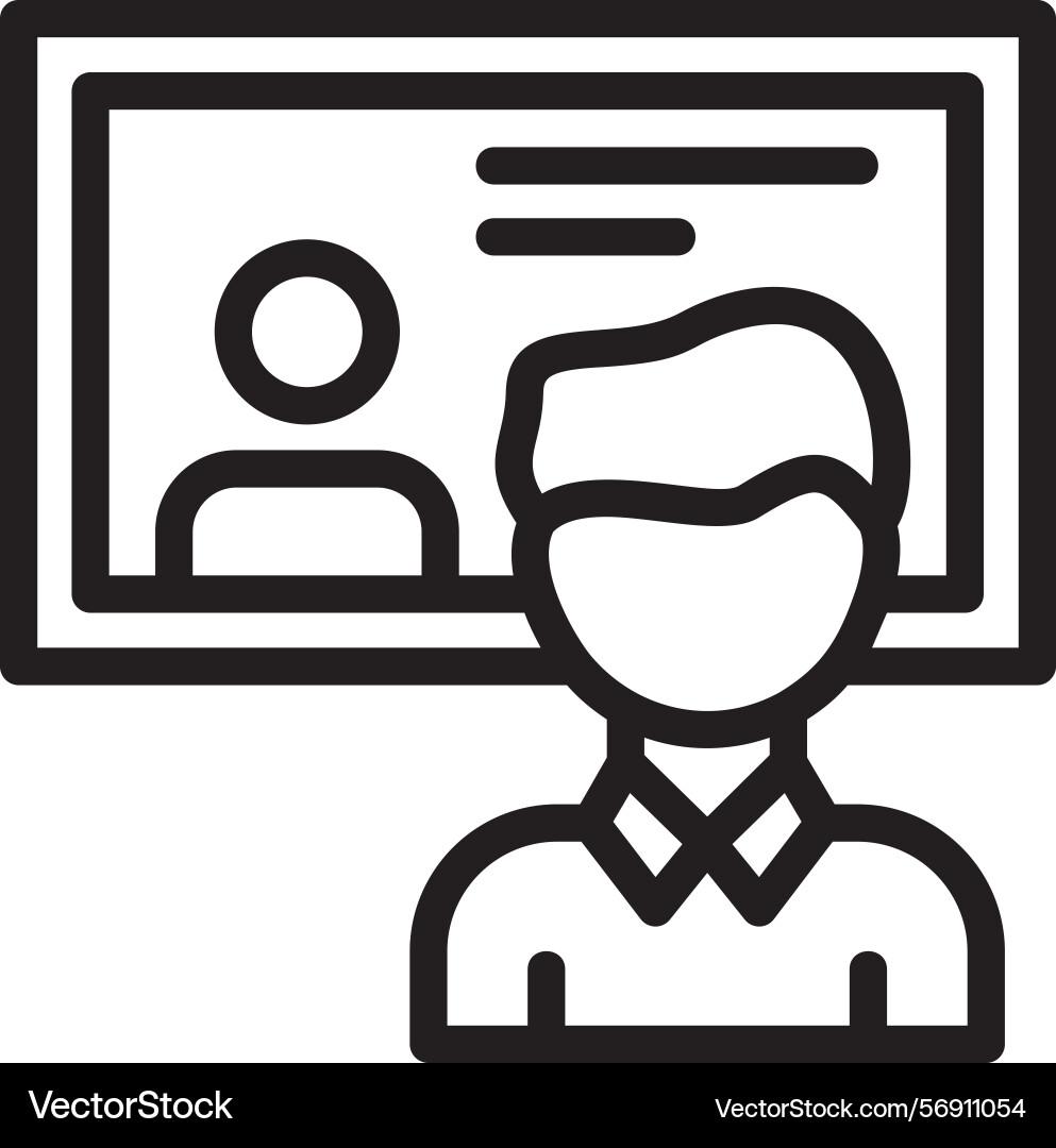 Interview linear style icon design vector image