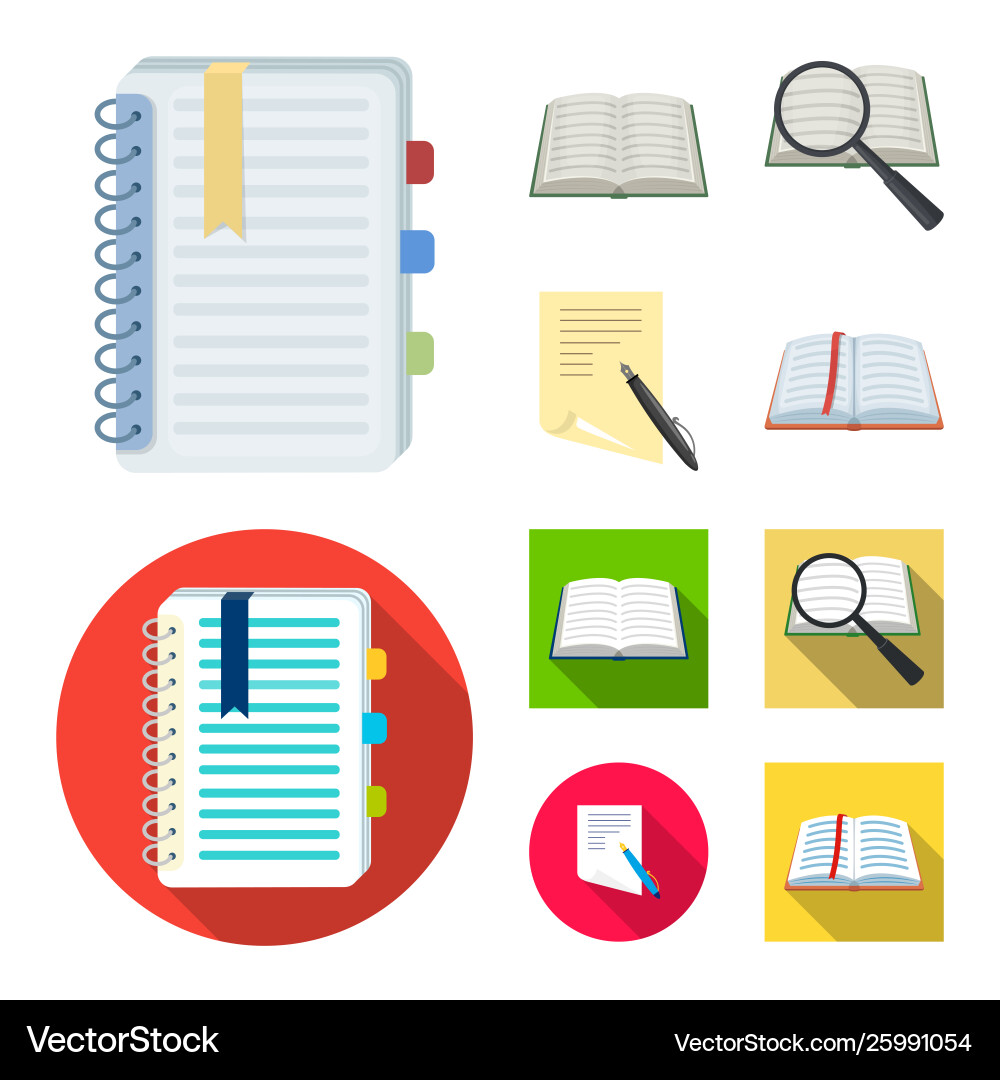 Isolated object book and open logo collection vector image