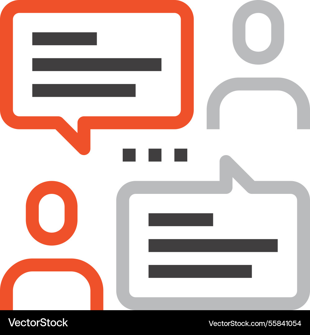 Message bubble flat line web icon concept Message bubble flat line web icon concept vector image