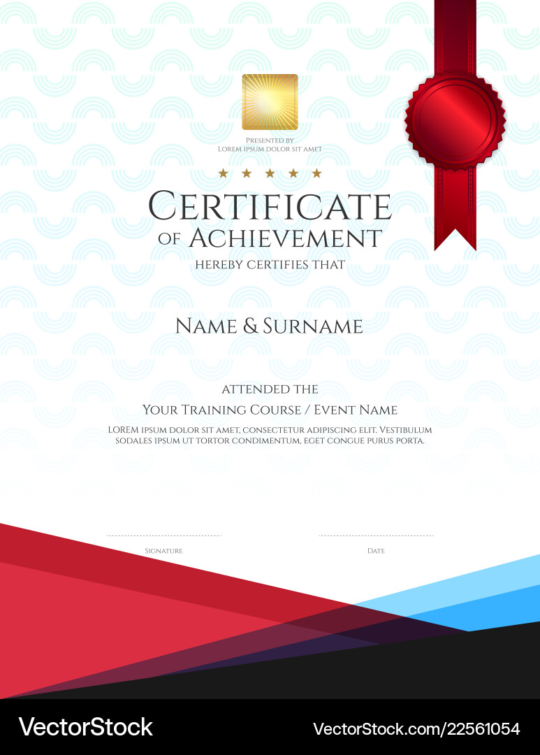 Modern certificate template with elegant border Vector Image