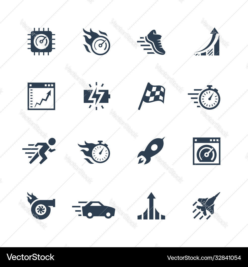 Performance and velocity icon set Performance and velocity icon set vector image