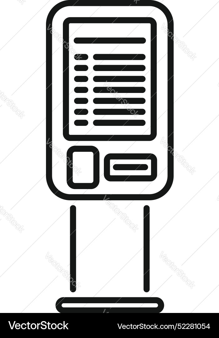 Self ordering interactive kiosk showing menu vector image