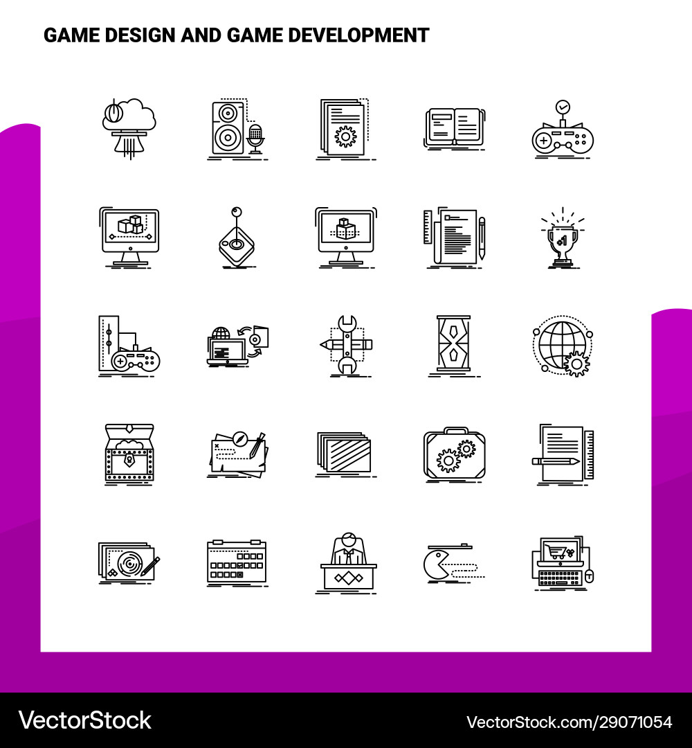 Set game design and development line icon Set game design and development line icon Vector Image