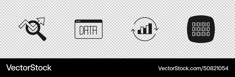 Set search data analysis pie chart Set search data analysis pie chart vector image