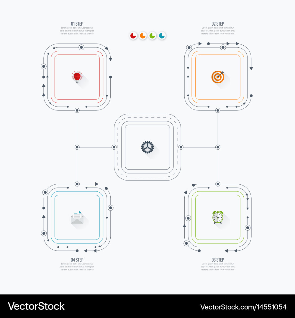 Workflow & Diagram Template - Square Options Vector Image