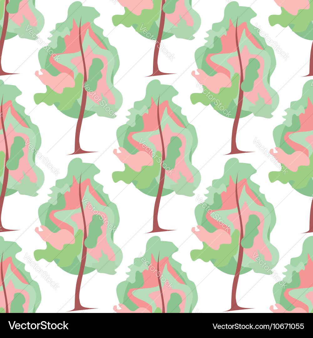 Abstract art tree seamless pattern vector image