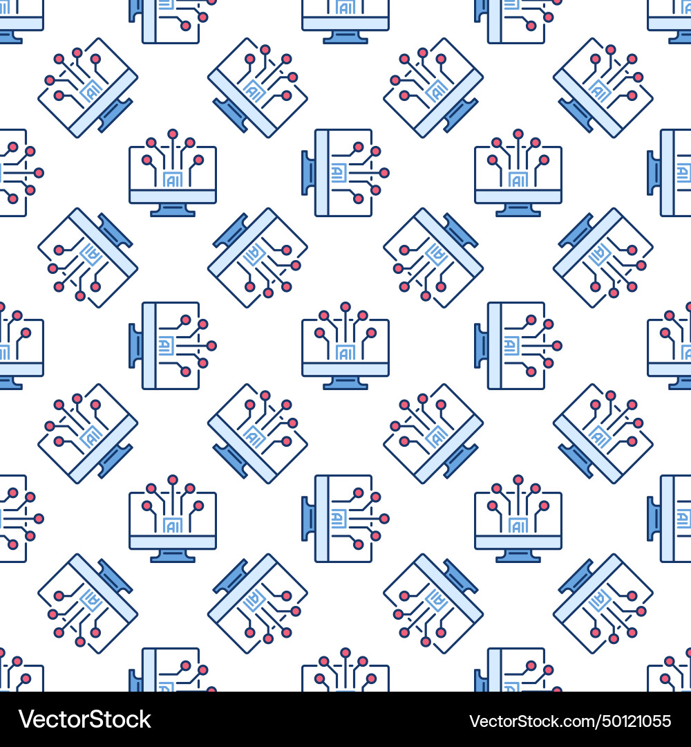 Ai technology on computer screen artificial Vector Image