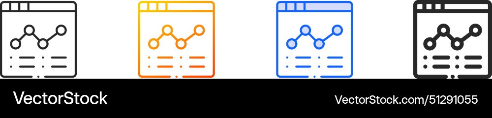 Browser iconthin linear gradient blue stroke Vector Image