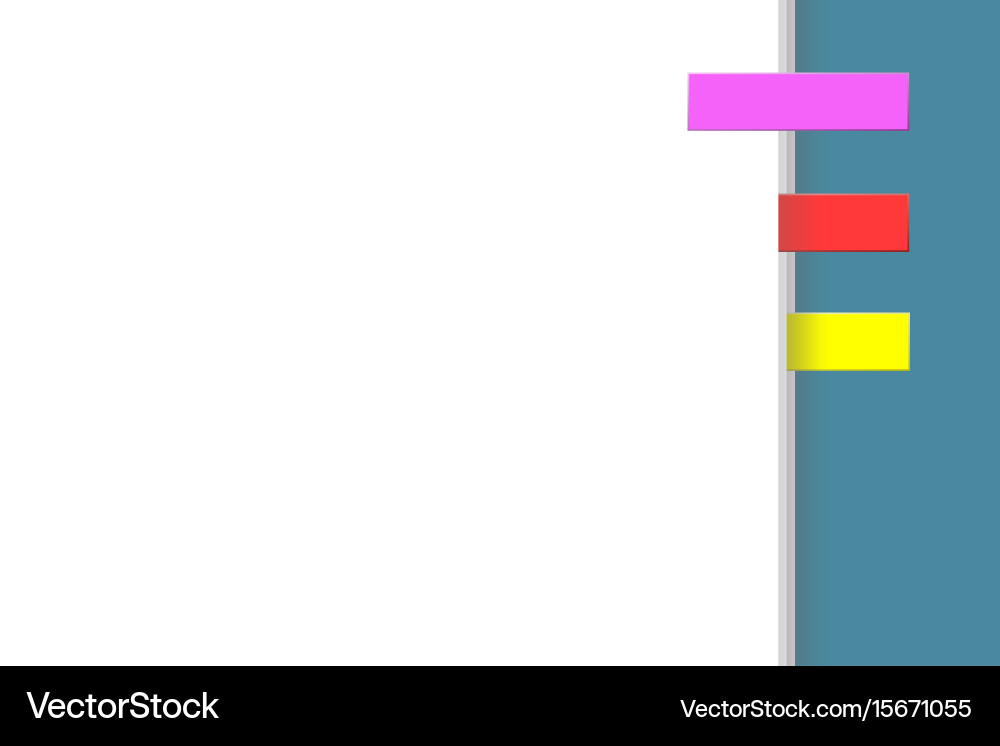 Colored Bookmarks Notebook Template vector image