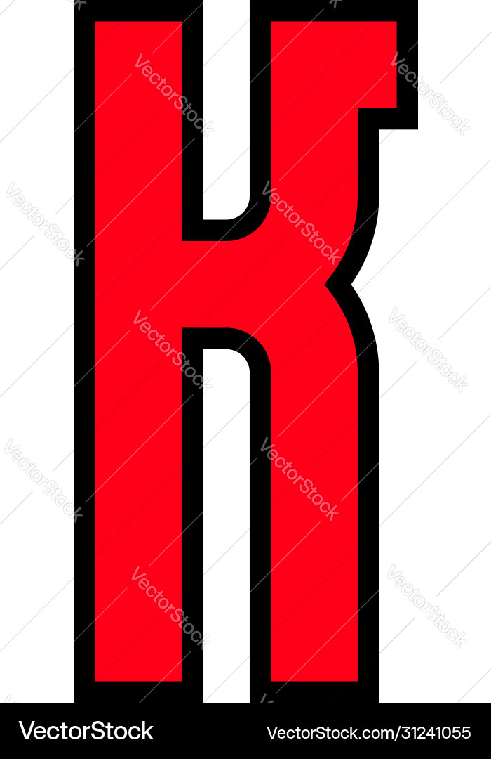 Colored font alphabet in simple style letter Vector Image