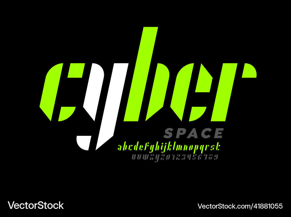 Cyber space technological style font Cyber space technological style font vector image